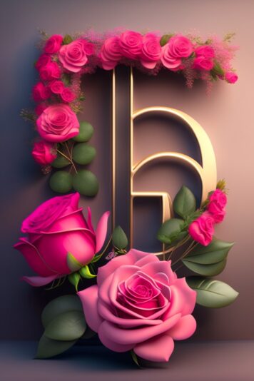 Musical note filled with pink roses (11)