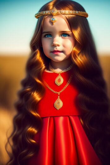 A beautiful little princess with bright and large - e0fa289e-5780-4250-8175-b7e611a10c22