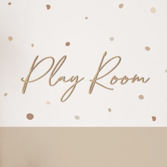 שלט מעץ לחדר ילדים - שלט Play Room - פונפוני _ Ponponi