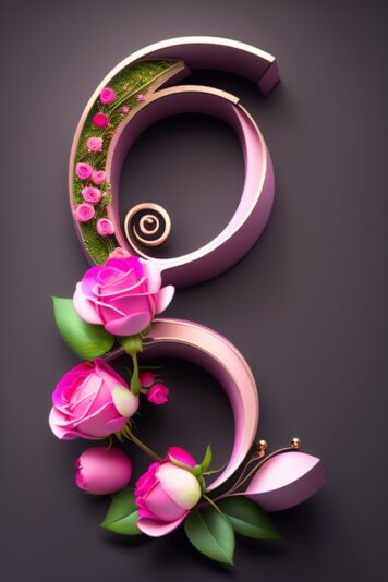 Musical note filled with pink roses (10)