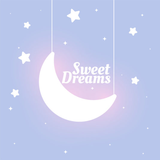 lovely kids style sweet dreams moon and stars background